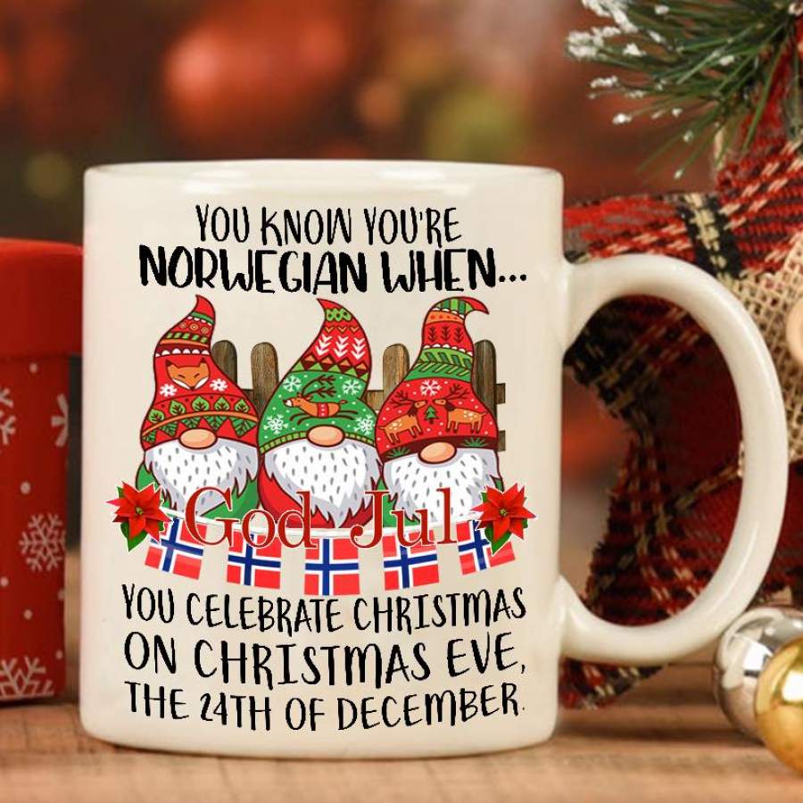 You know you’re norwegian when god ful christmas mug