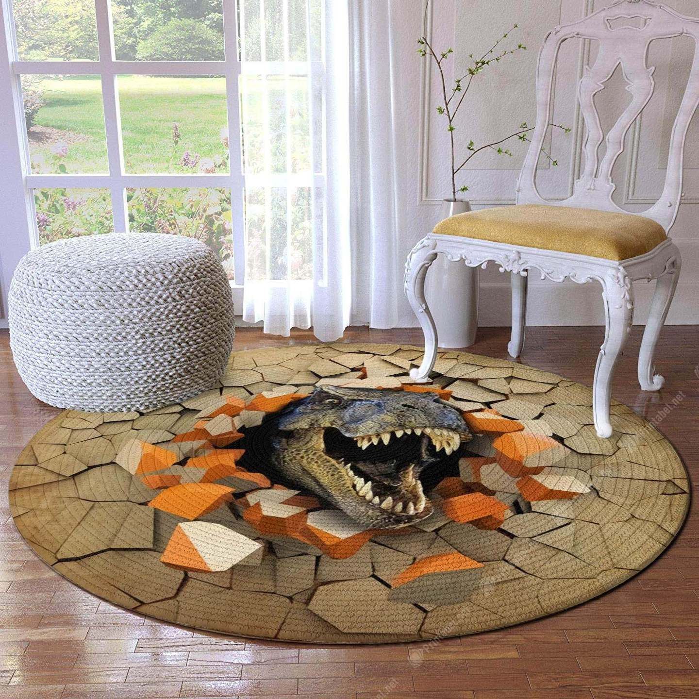 3D Dinosaur CLA1410019RR Round Carpet