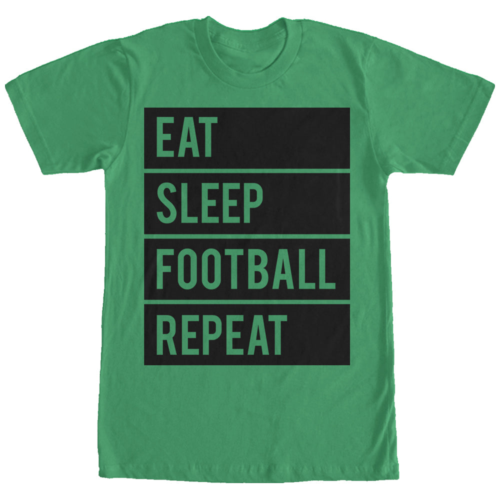 Chin Up Women’S Eat Sleep Football Repeat  Boyfriend Tee