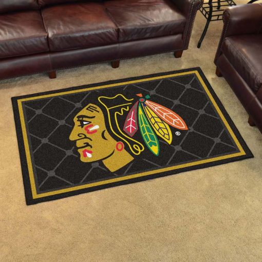 Chicago Blackhawks Logo Custom Area Rug Carpet Full Sizes Home Living Rugs Carpet Decor