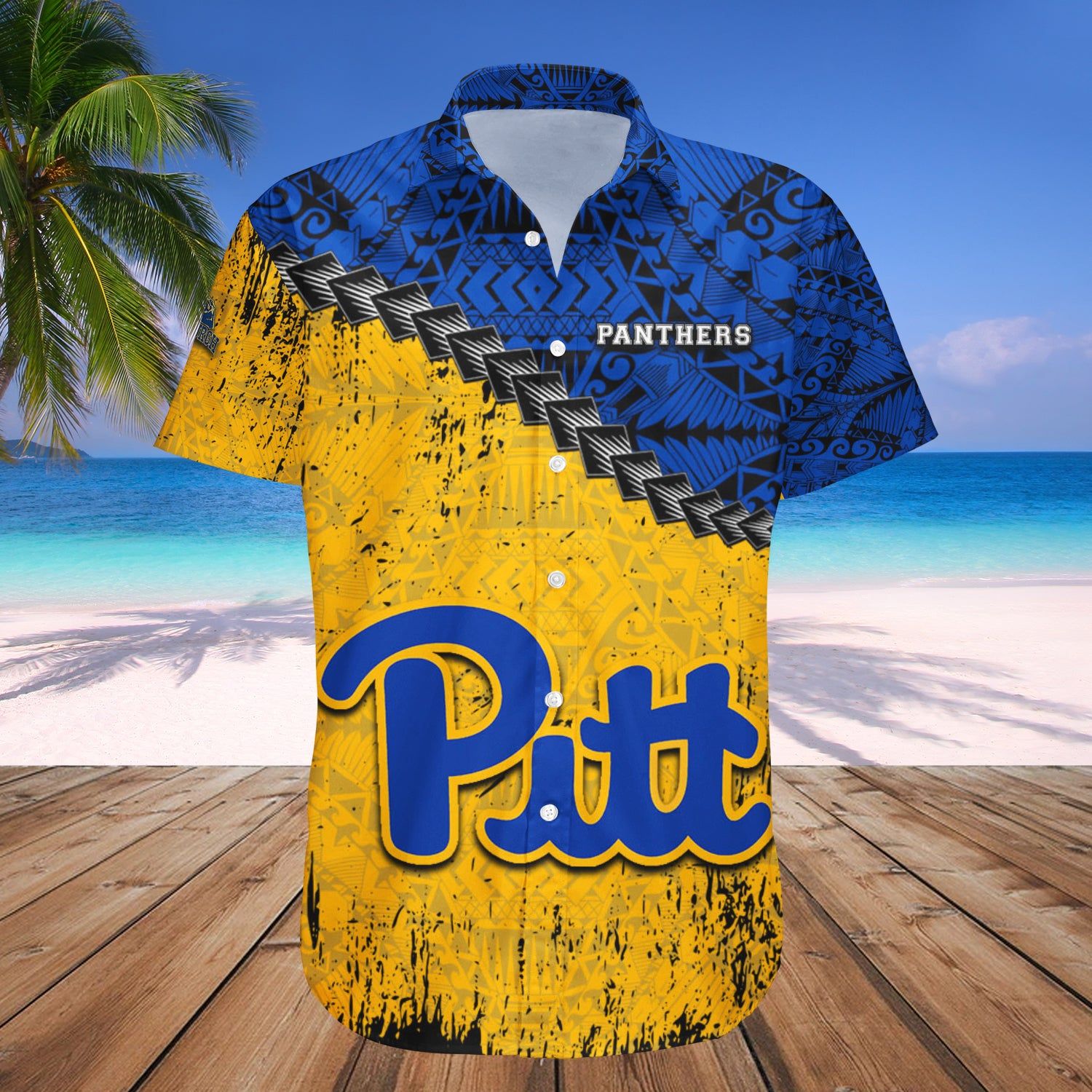 Pittsburgh Panthers Hawaii Shirt Grunge Polynesian Tattoo – NCCA