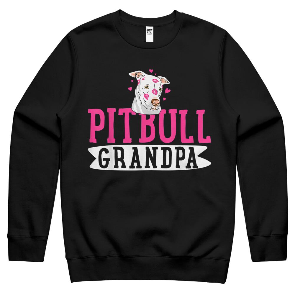 Pitbull Grandpa Pit Bull Terrier Dog Pibble Father’S Day T-Shirt Crewneck Sweatshirt