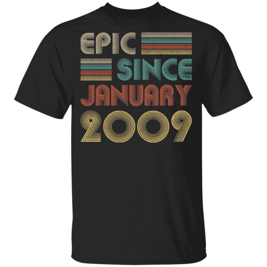 Epic Since January 2009 Vintage 11th Birthday Gifts Youth Shirt