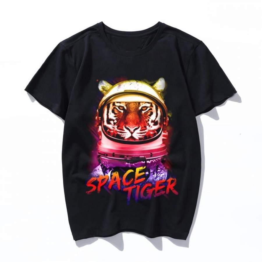 2015 space tiger Summer Women men T Shirt Top Female T-shirts Hipster Tumblr Tee