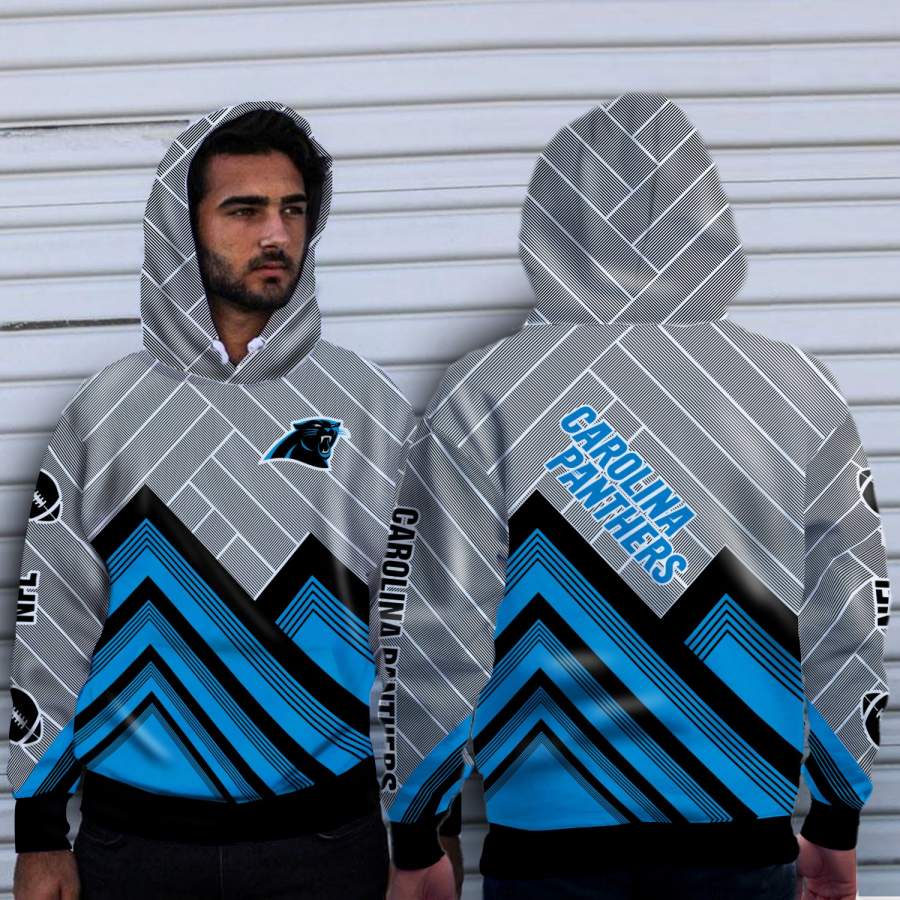 Black Cross Line Carolina Panthers Hoodie