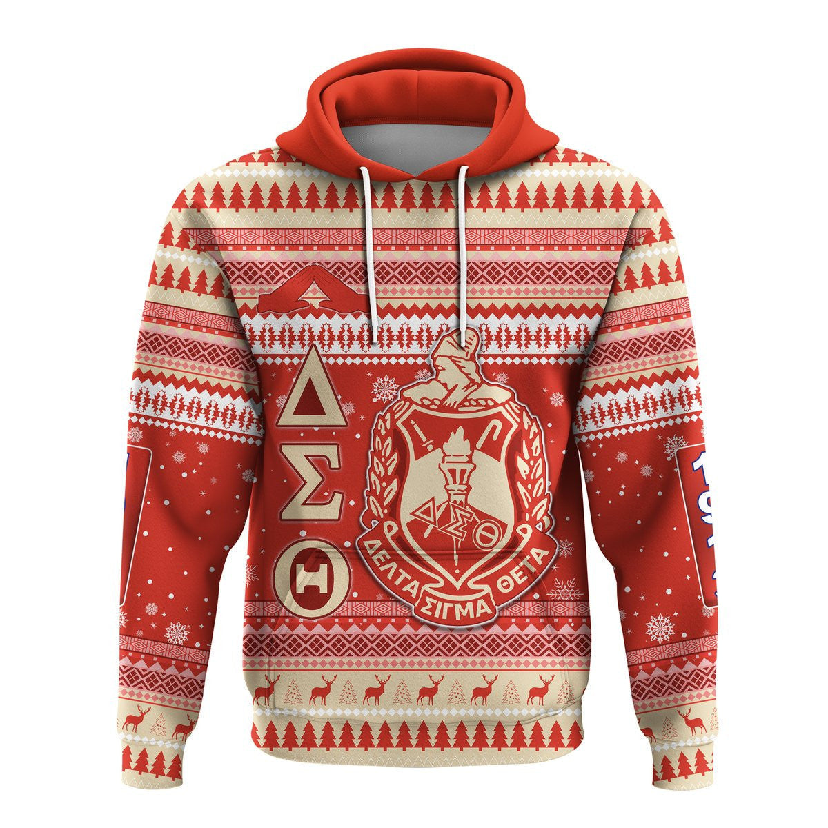 Sorority Hoodie – Delta Sigma Theta African Pattern Christmas Hoodie