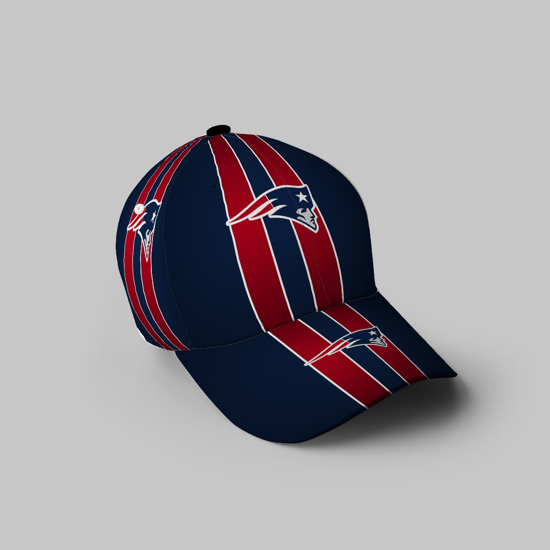 New England Patriots Blue Red Striped 3D Printing Baseball Cap Classic Hat