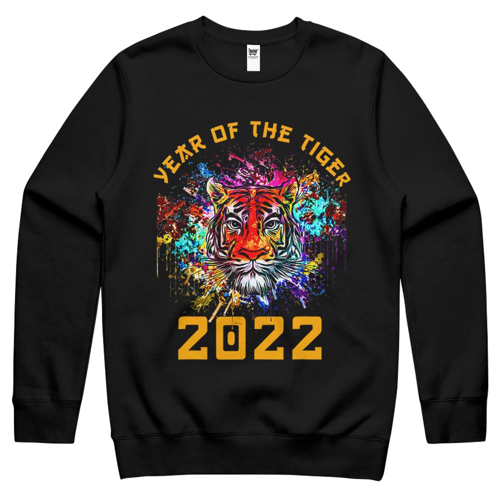 Year Of The Tiger Horoscope Art Happy Chinese New Year 2022 Crewneck Sweatshirt