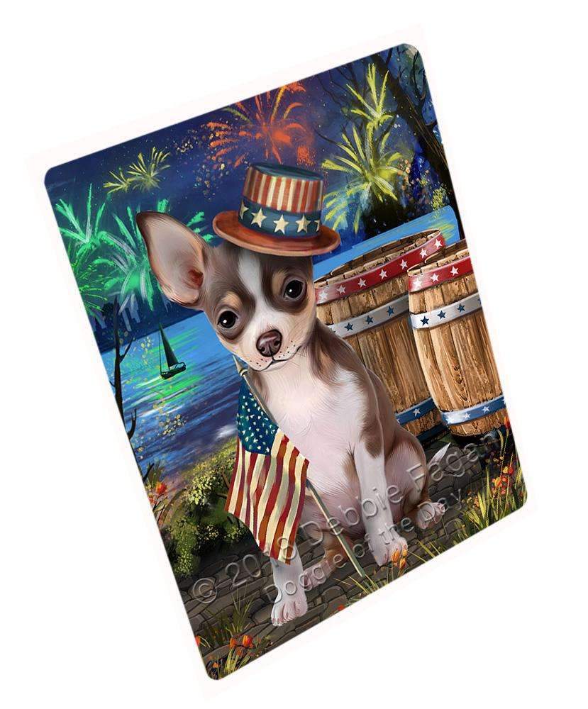 4Th Of July Independence Day Fireworks Chihuahua Dog At The Lake Blanket Blnkt76152