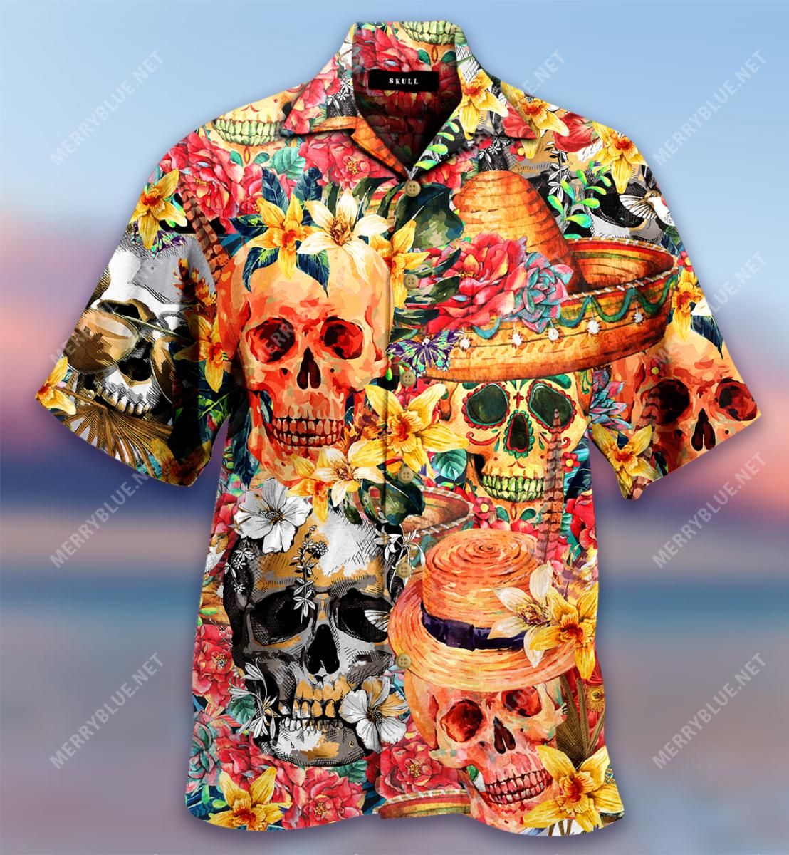 Amazing Skull Tropical Aloha Hawaiian Shirt Colorful Short Sleeve Summer Beach Casual Shirt For Men And Women