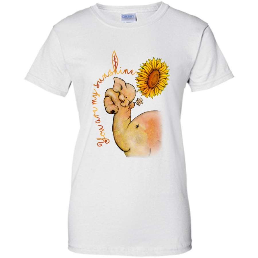 You Are My Sunshine Sunflower Elephant Design, MOther’s Day – Gildan Women Shirt