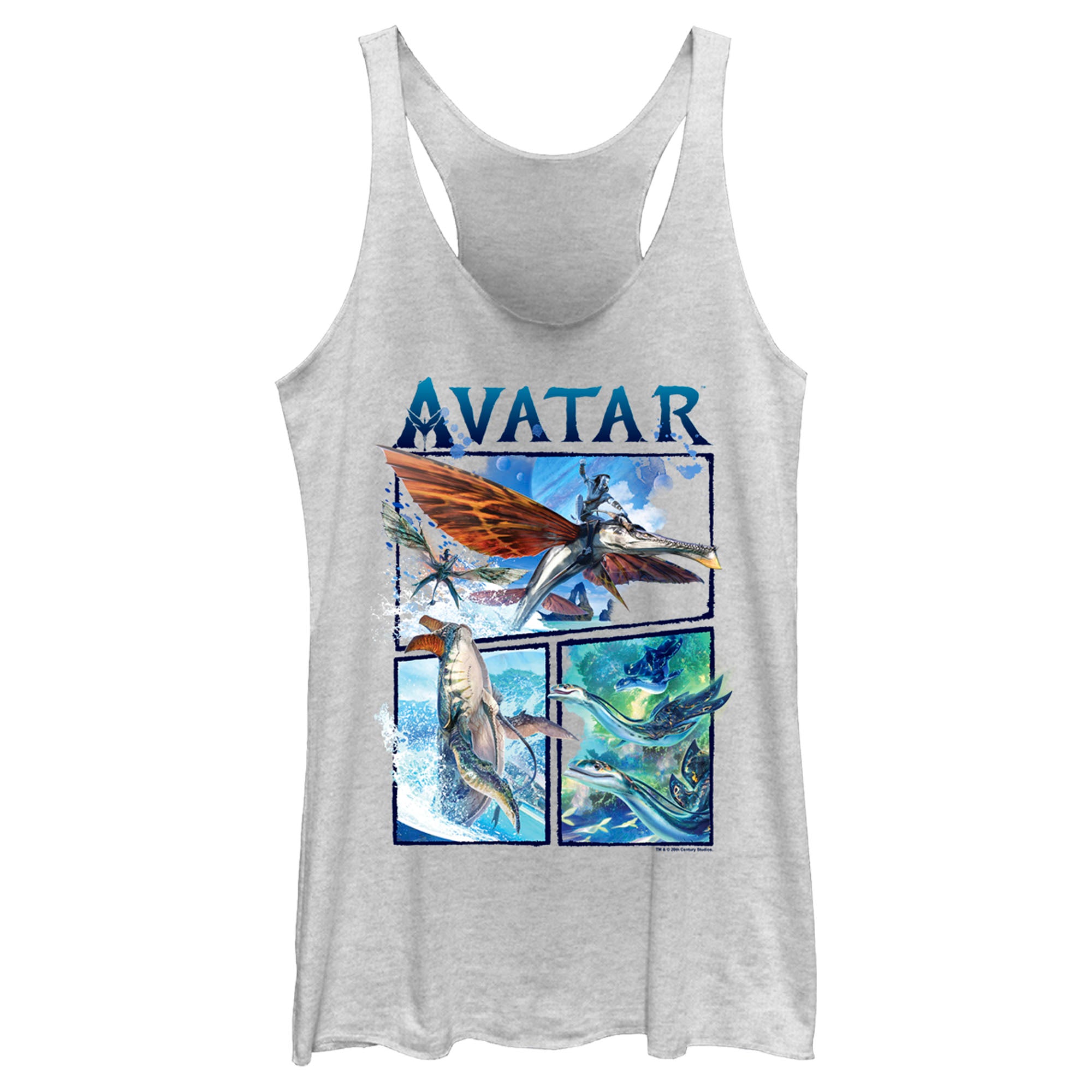 Women’S Avatar: The Way Of Water Watercolor Air And Sea Creatures Logo Racerback Tank Top