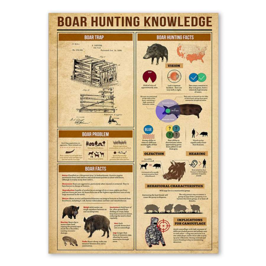 Boar Hunting Knowledge Special Unique Custom Design Canvas Gift