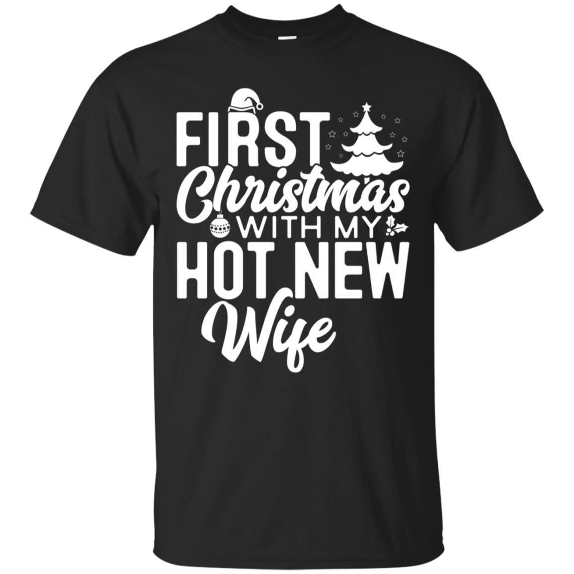 Check out this awesome First Christmas With My Hot New Wife Married Couple T-Shirt