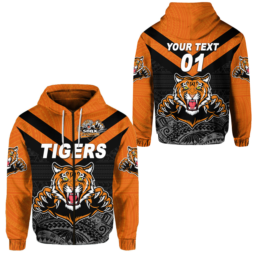 (Custom Personalised) Papua New Guinea Lae Snax Tigers Zip Hoodie Rugby Original Style – Black, Custom Text And Number Lt8