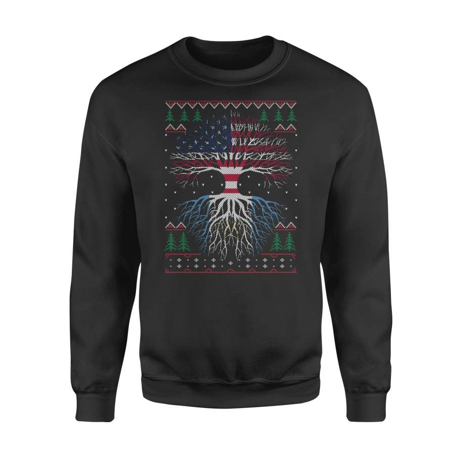 YOLOstuff Guatemalan Roots American US Grown Flag Ugly Christmas – Standard Fleece Sweatshirt