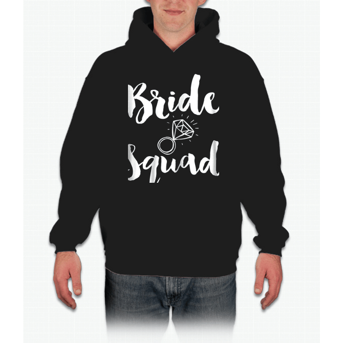 Womens Bride Squad Bachelorette Party Shirts Navy Blue With Ring Pullover Hoodie