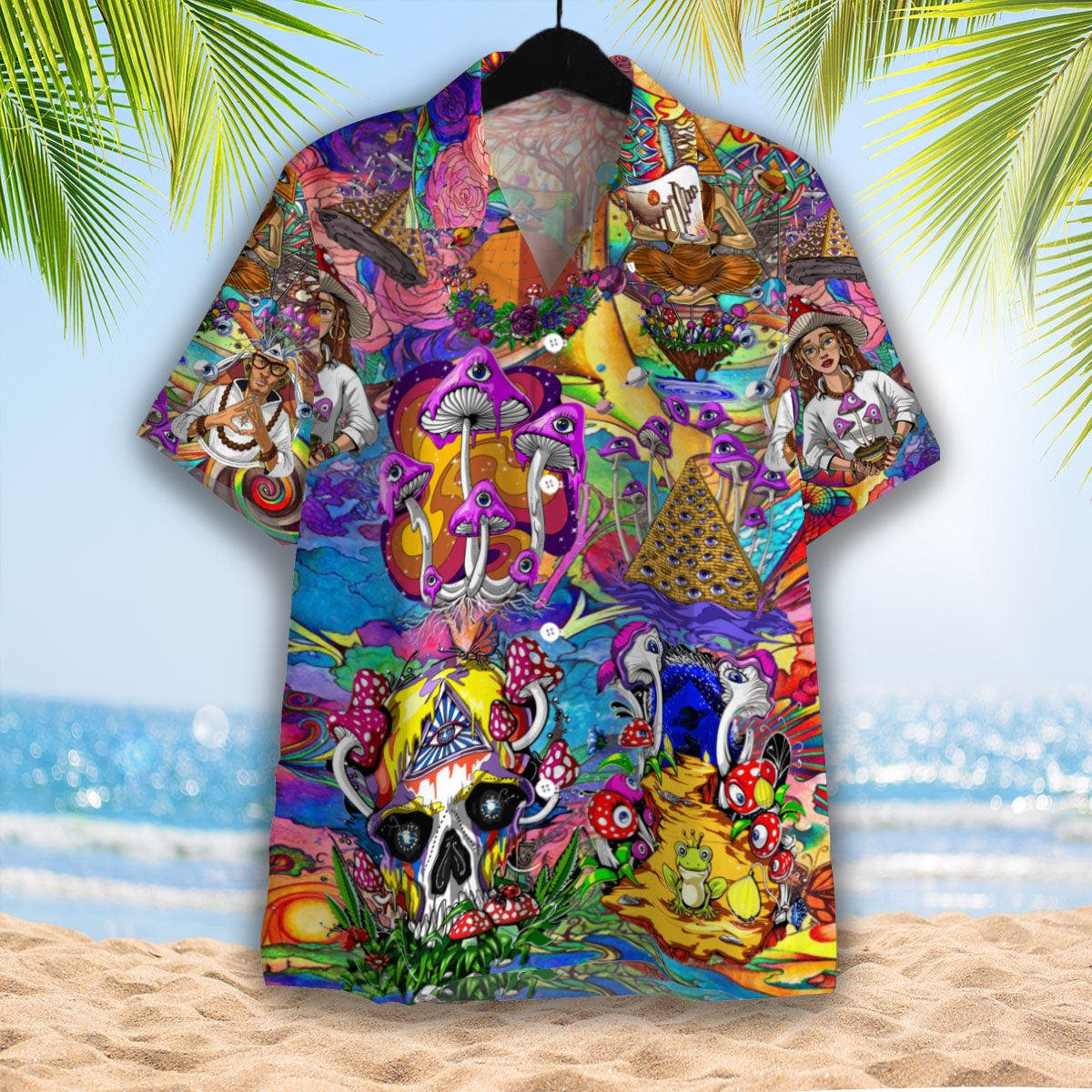 Magic Mushrooms Psychedelic Hippie Hawaiian Shirt – For Men And Women