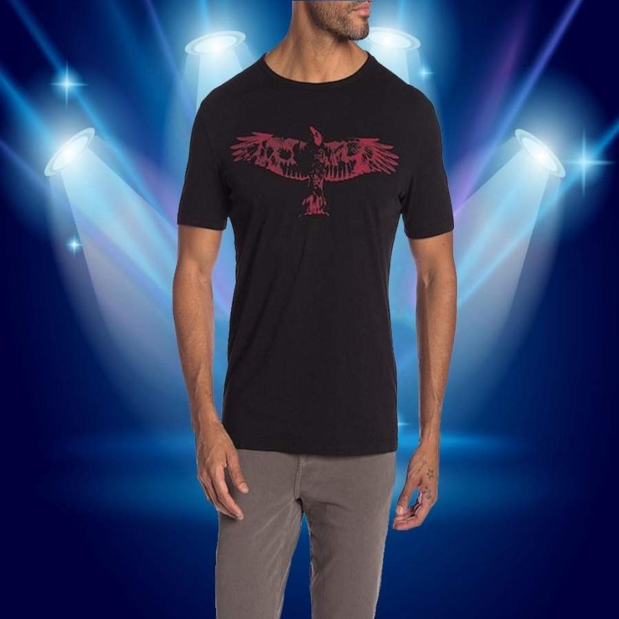 High Quality Short Sleeves Tee Men’s Black Crow Graphic T-Shirt Size S-3xl