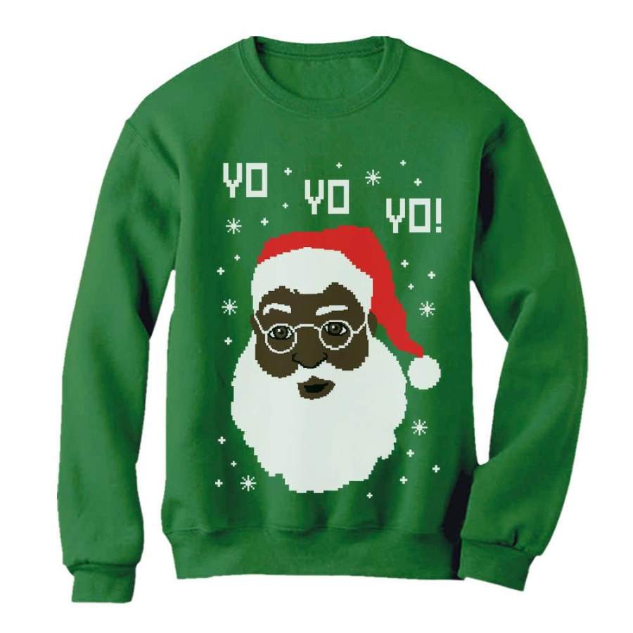 Black Santa Ugly Christmas Sweater Women Sweatshirt