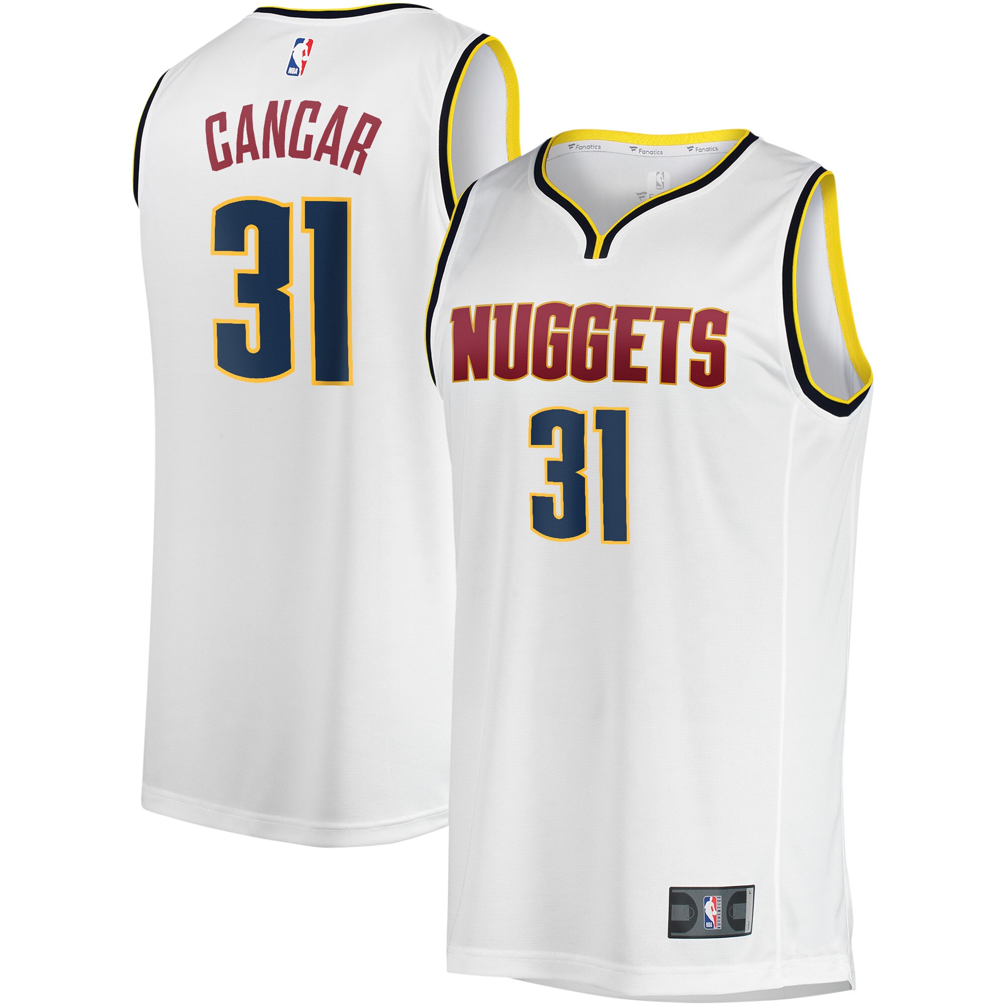 Vlatko Cancar Denver Nuggets Branded Youth Fast Break Player Jersey – Association Edition – White