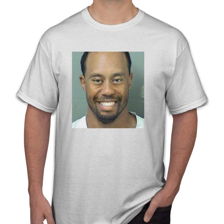 Tiger Woods Mugshot T-shirt Smile Men’s T-Shirts