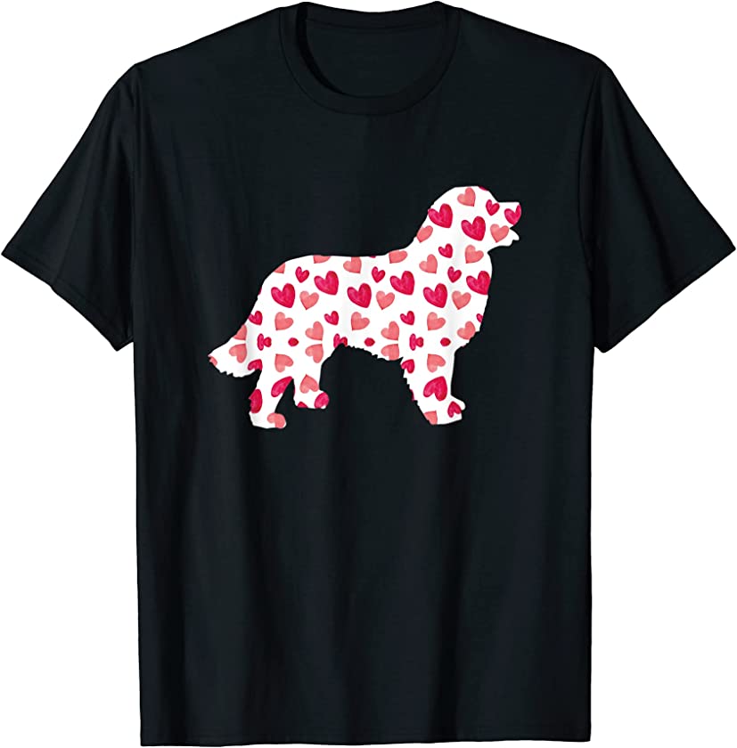 Valentines Day Bernese Mountain Hearts Puppy Dog Lover T-Shirt