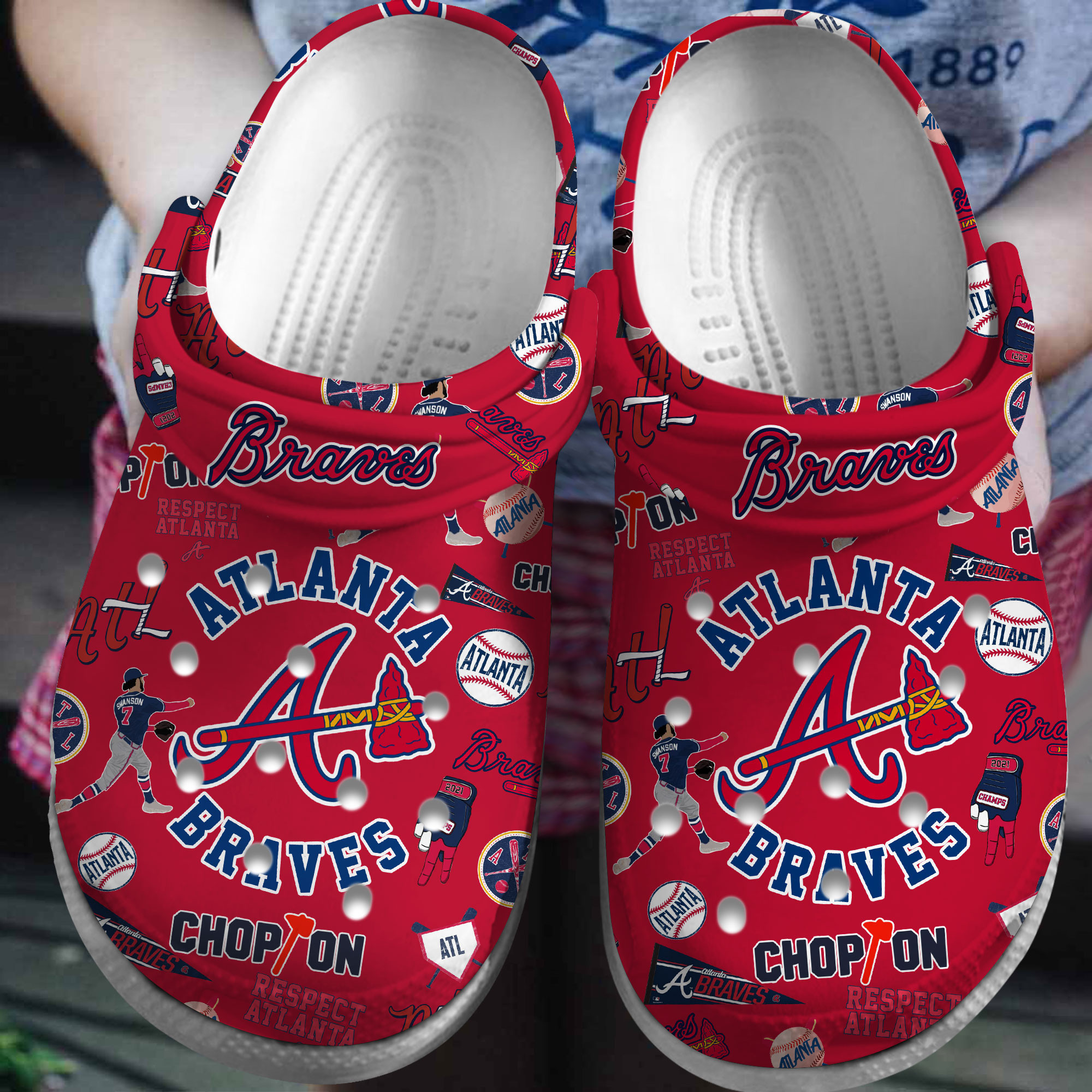 Atlanta Braves MLB Sport Crocs Crocband Clogs Shoes Comfortable For Men Women and Kids 2