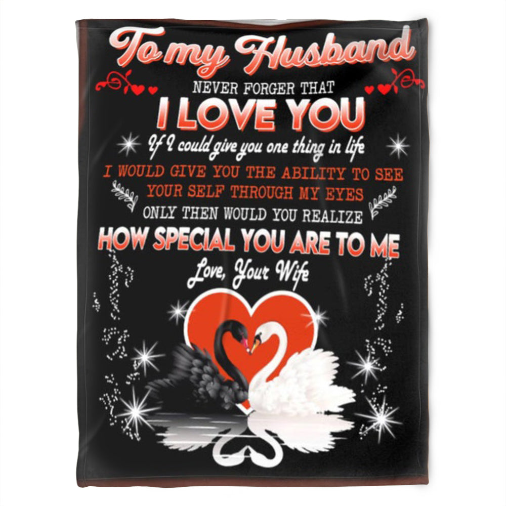 To My Husband Blanket. Fleece Blankets, Love Your Wife.Gift For Husband Family Home Decor Bedding Couch Sofa Soft And Comfy Cozy