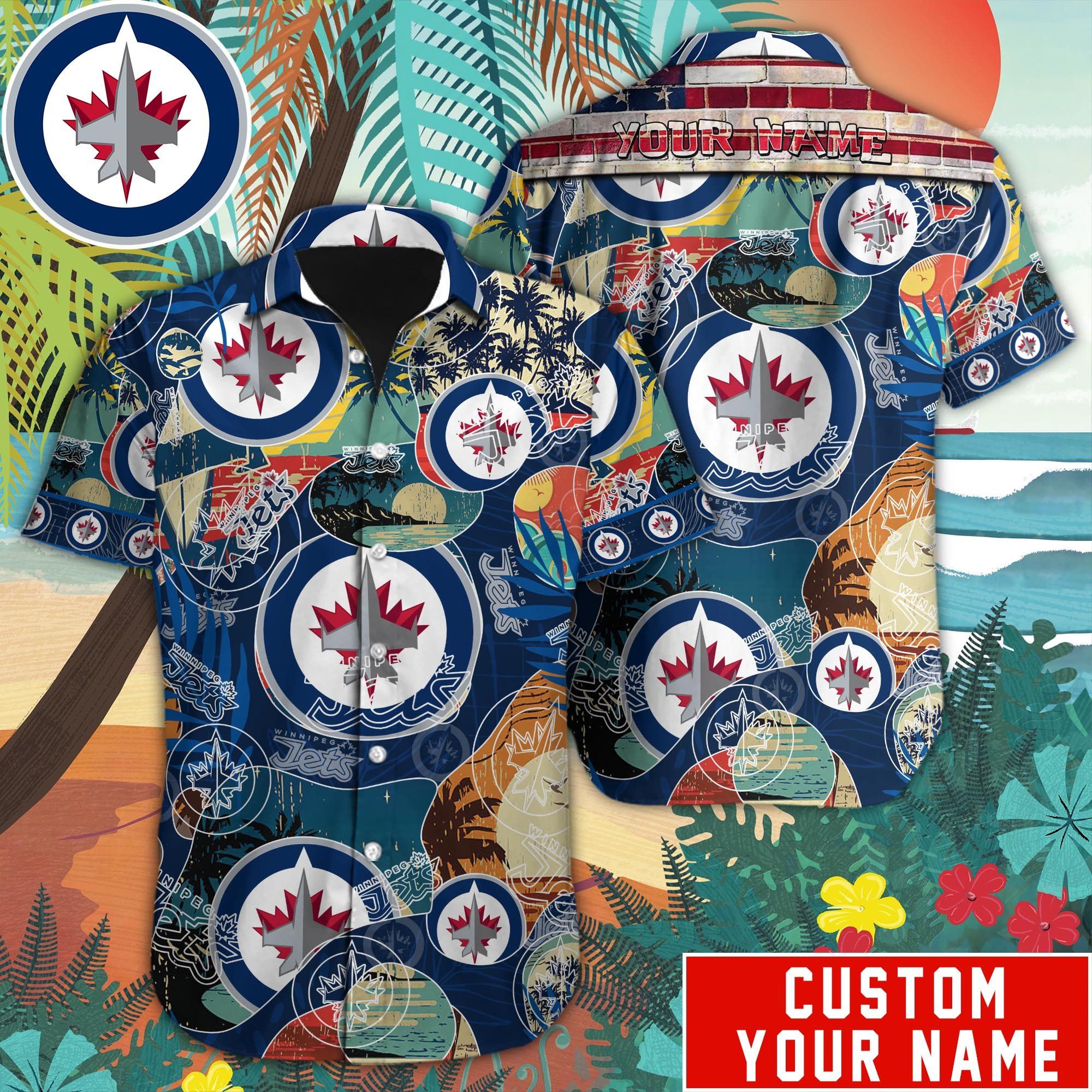 Winnipeg Jets Custom Name Hawaiian Shirt