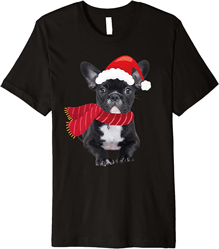 Cute Santa puppy Christmas New Year Premium T-Shirt