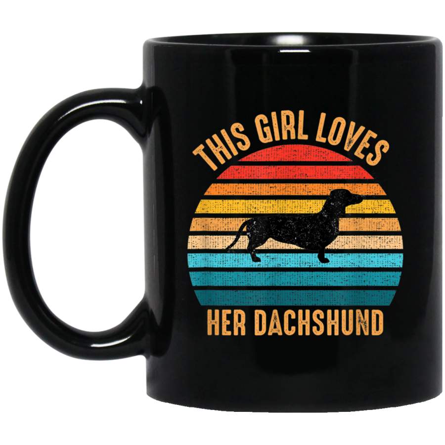 Vintage Weenie This Girl Loves Her Dachshund Retro Gift Mug