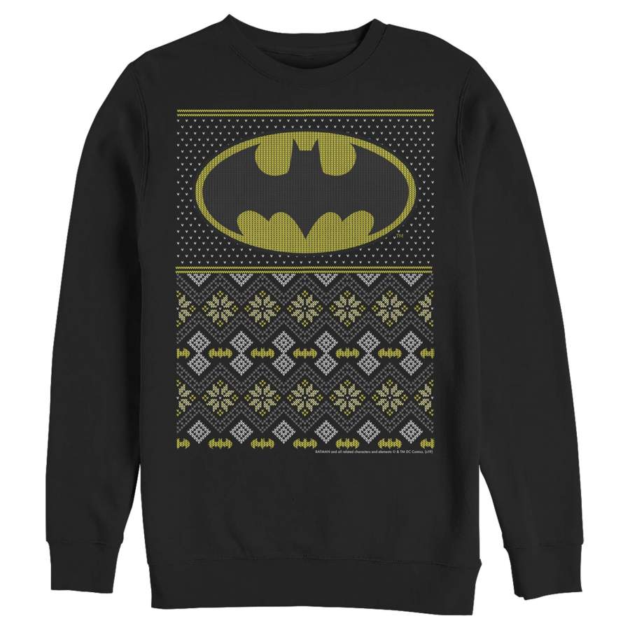 Batman Men’s Ugly Christmas Logo  Sweatshirt