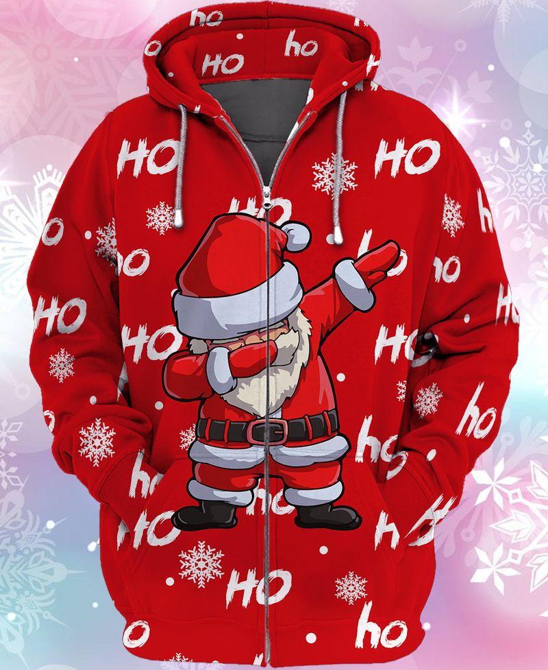 Santa Claus Gift For Christmas Holiday 3D Zipper Hoodie