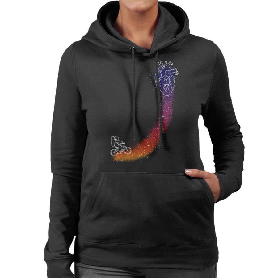 Astronaut Nebula Cyclist Heart Women’s Hooded Sweatshirt