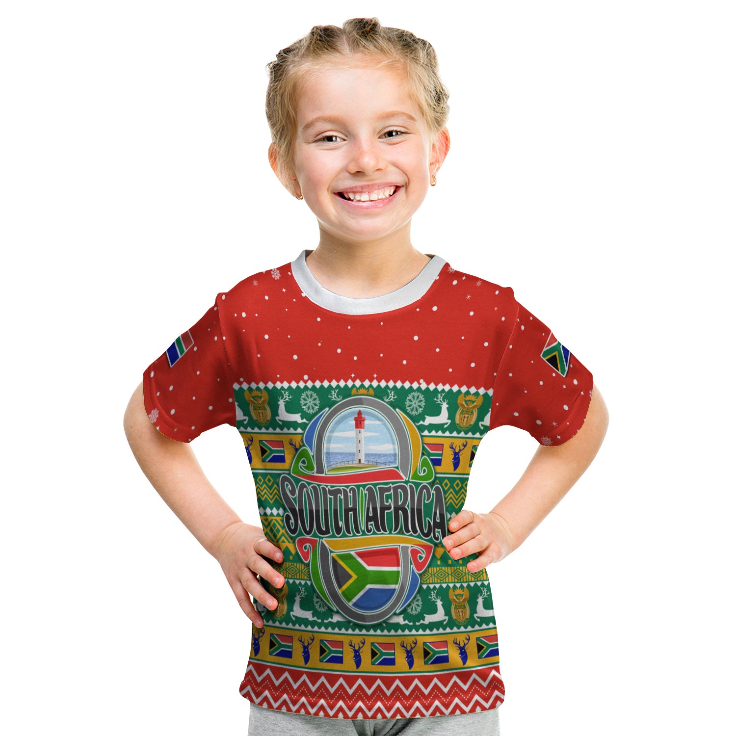 South Africa Christmas T Shirt Kid African Springbok Lt13