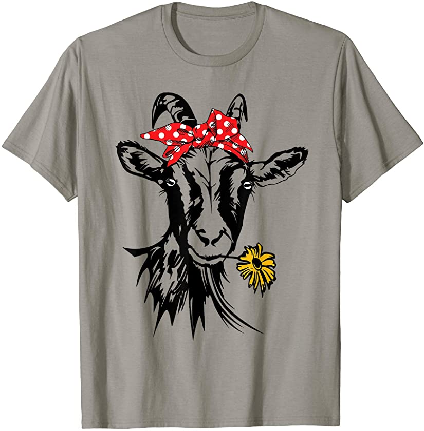 Women’s Girls Goats Bandana Farm Animal Lover Funny Goat T-Shirt