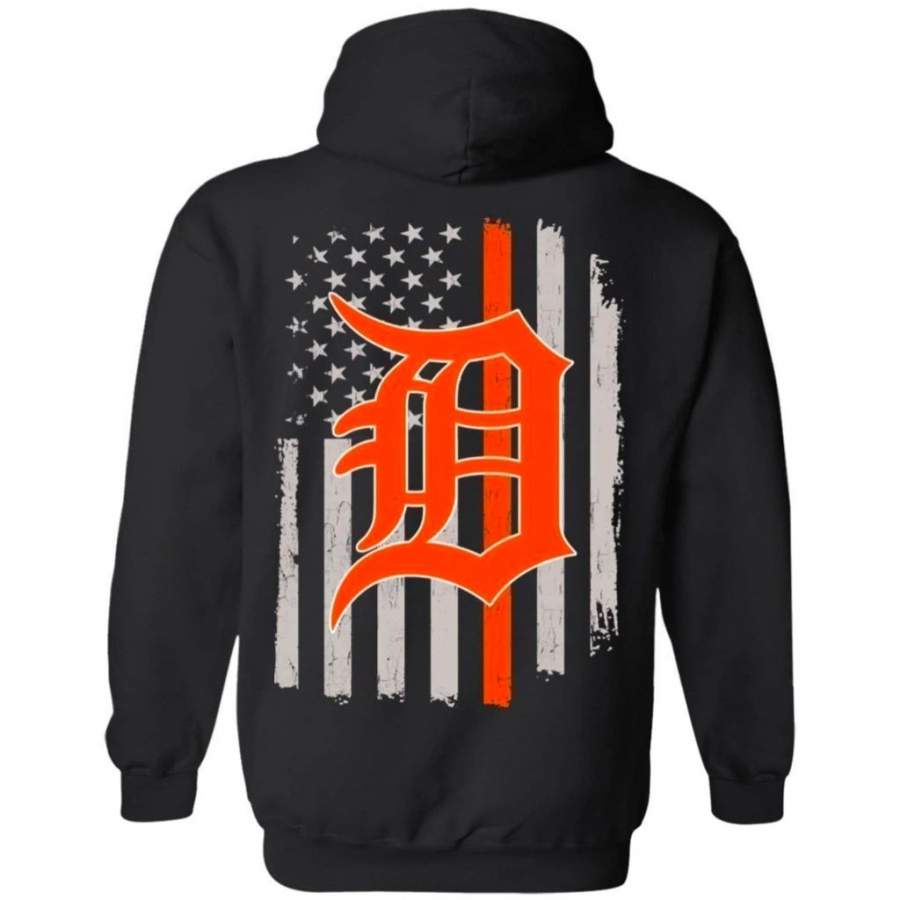 Detroit Tigers Team American Flag Hoodie Gift VA07