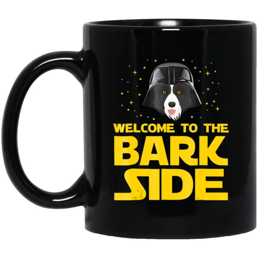 Welcome to the Bark Side of Border Collie Funny Gift 11oz 15oz Black Mug Happy Easter Day Funny Colors Eggs Bunny Ears Peeps Cute