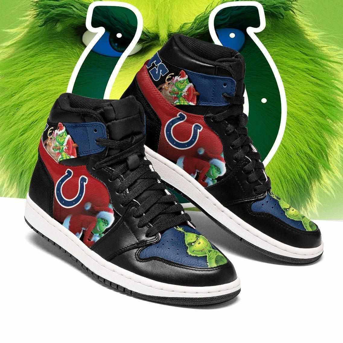 The Grinch Indianapolis Colts Design Air Jordan 1 High Printing Shoes Sneaker