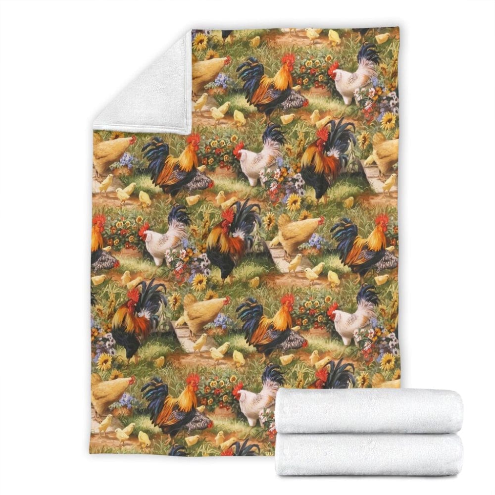 Animal Chicken Family Natural Garden Chicken Blanket