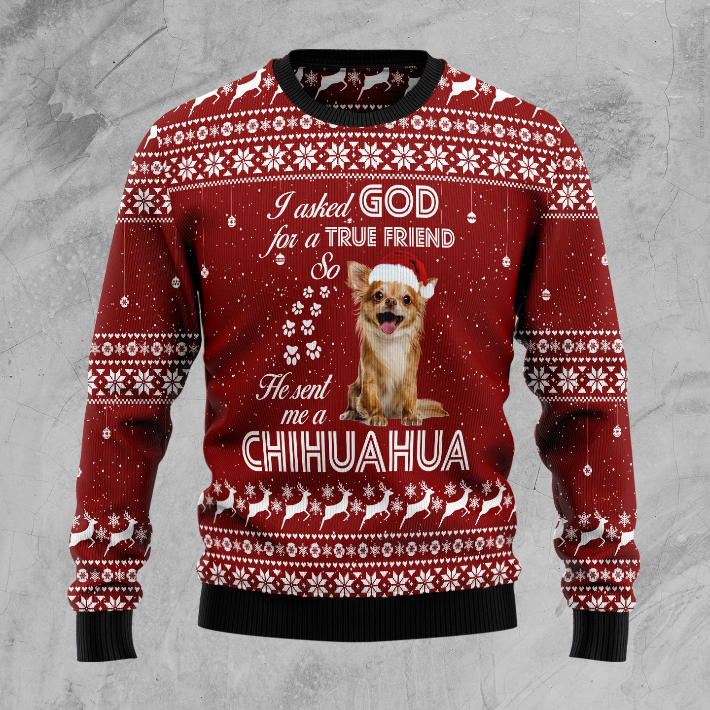 Chihuahua True Friend TG5113 Ugly Christmas Sweater