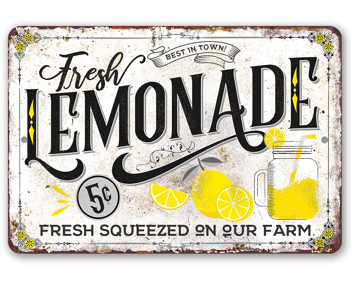 Lemonade – 8″ x 12″ or 12″ x 18″ Aluminum Tin Awesome Metal Poster