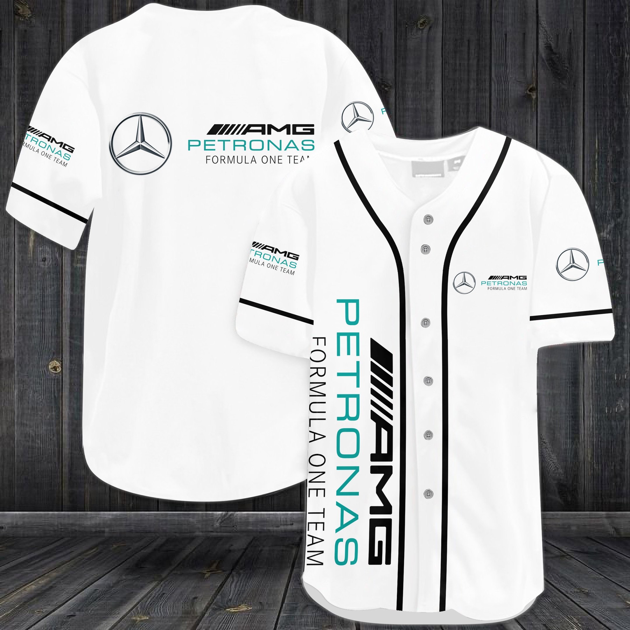 Mercedes Amg Petronas Baseball Jersey – White