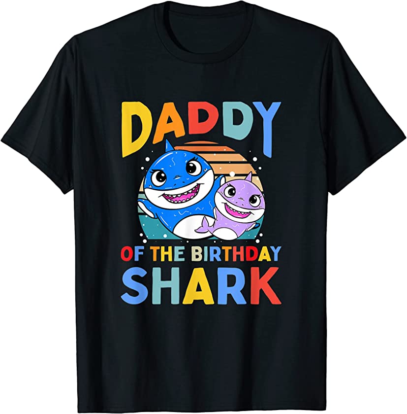 Daddy Of The Birthday Shark Dad Matching Family T-Shirt