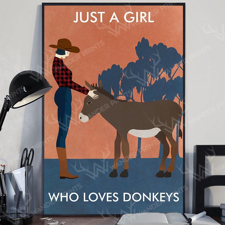 Vintage Girl Who Loves Donkey – Poster