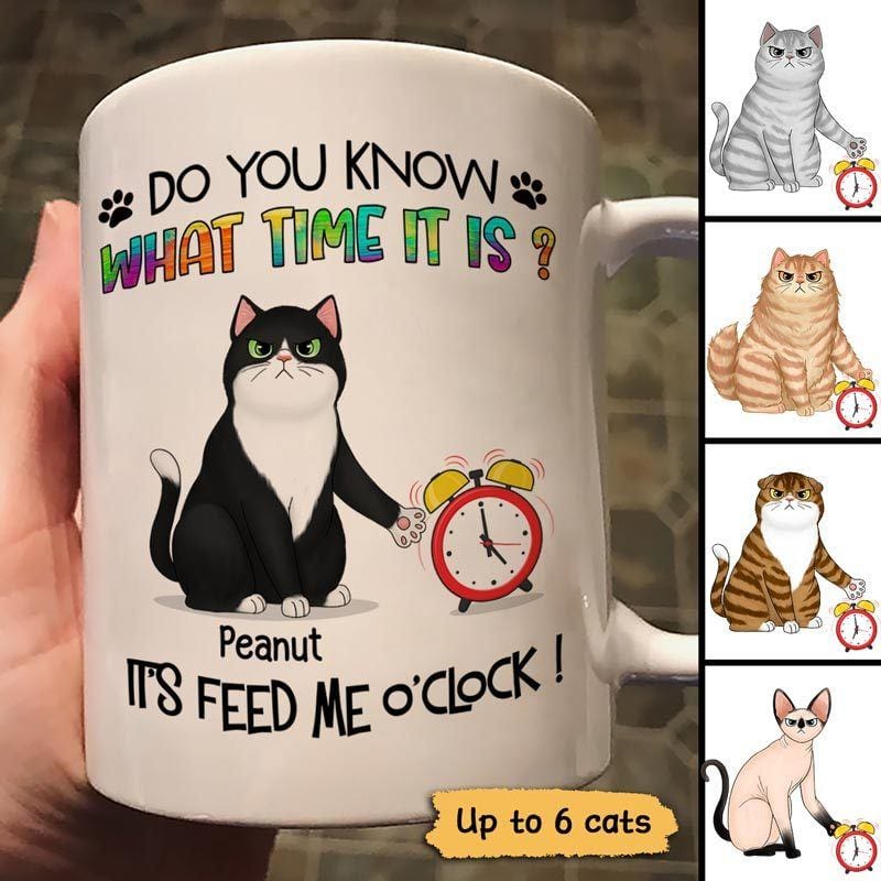 Fluffy Cats Feed Us O‘Clock Personalized Mug