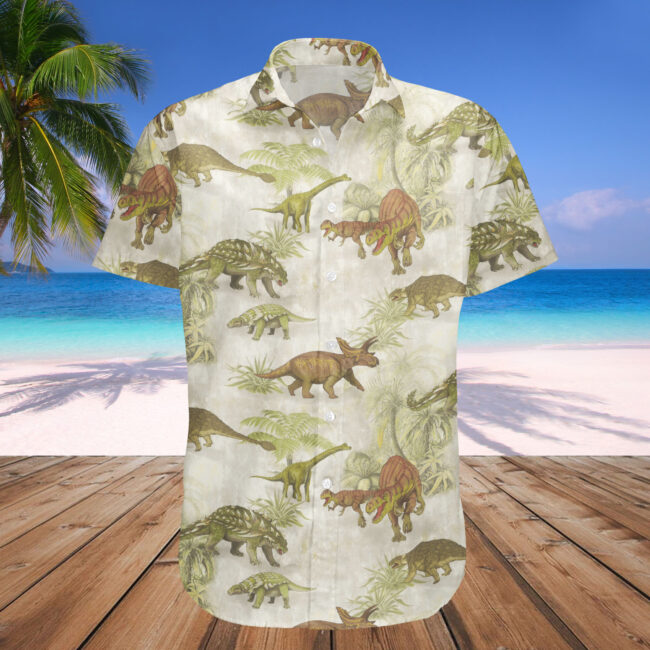 Tropical Dinosaurs Hawaiian Shirt