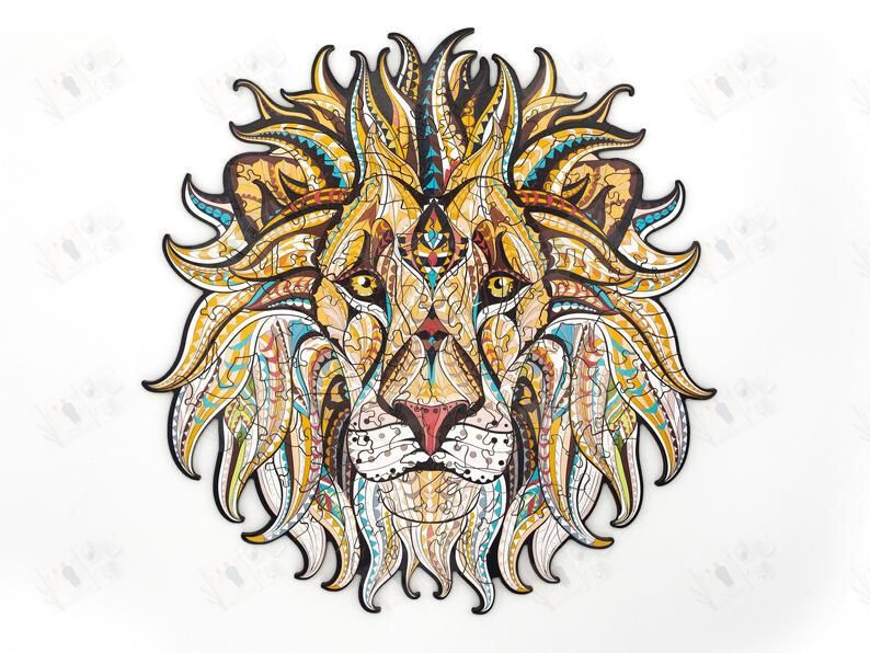 Wooden Puzzles For Adults Lion. Unique