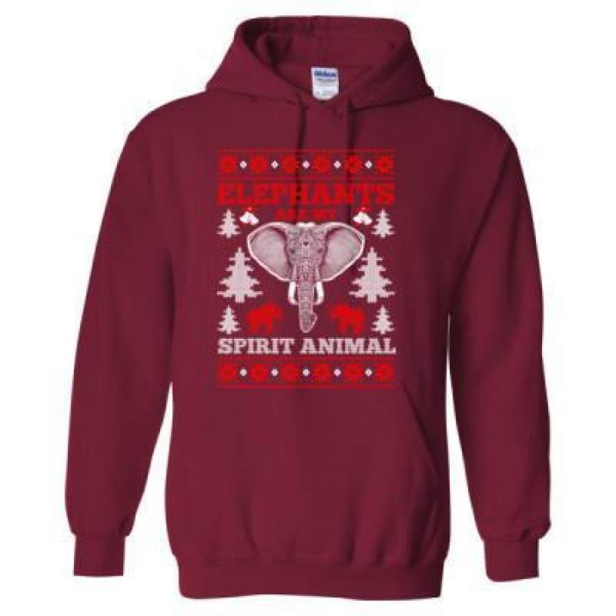 AGR Elephants Are My Spirit Animal Christmas Ugly Sweater Xmas – Heavy Blend™ Hooded Sweatshirt